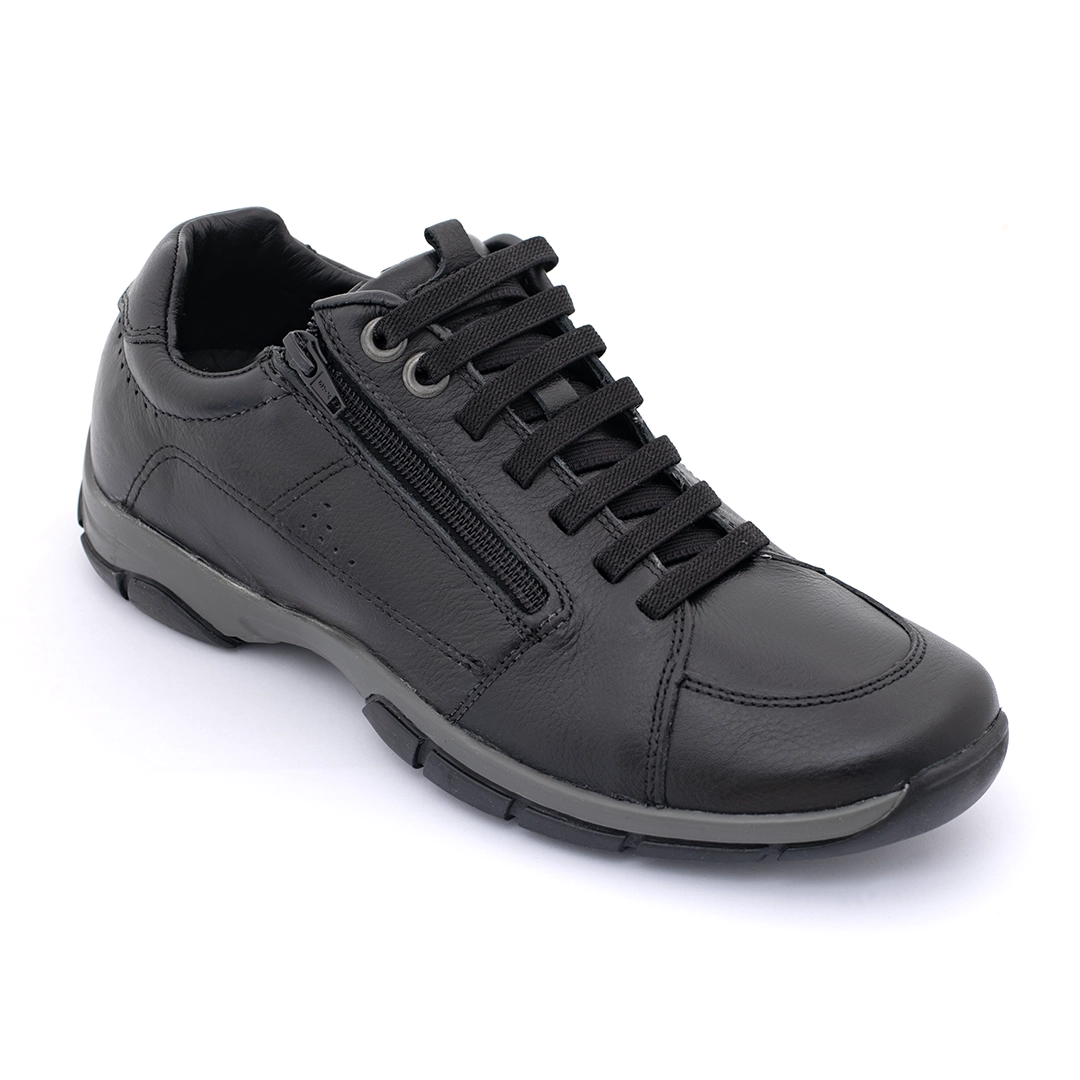 Men’s Genuine Nappa Leather Casual Shoes with Side Zip